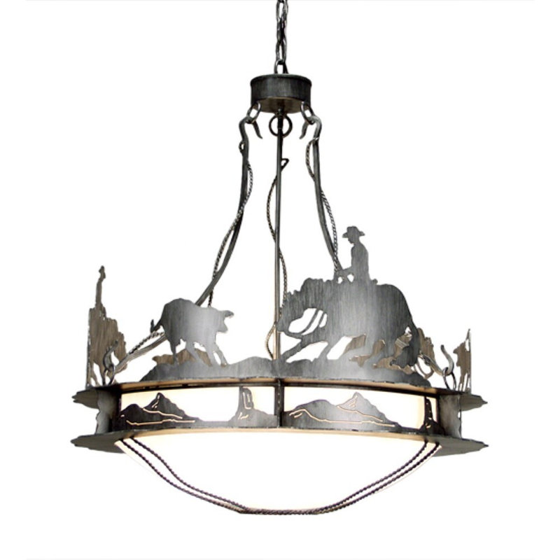 Luminaire suspendu inversé 32 po de large Ponderosa