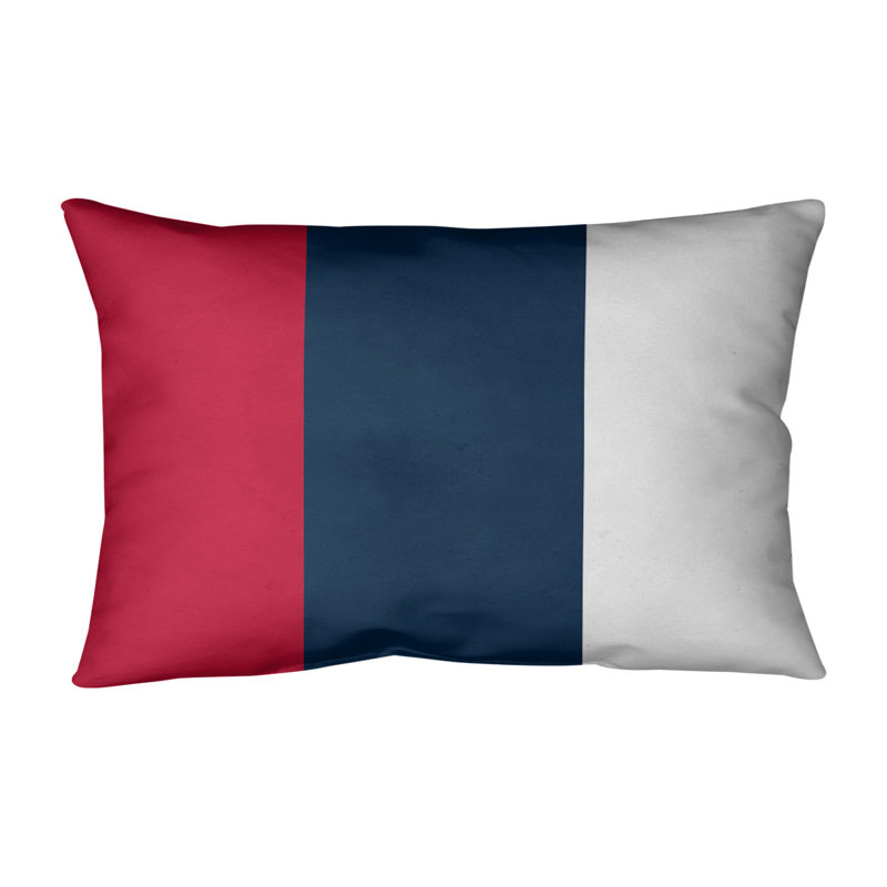 Coussin lombaire intérieur/extérieur baltimore retour, Milieu bleu / côté blanc