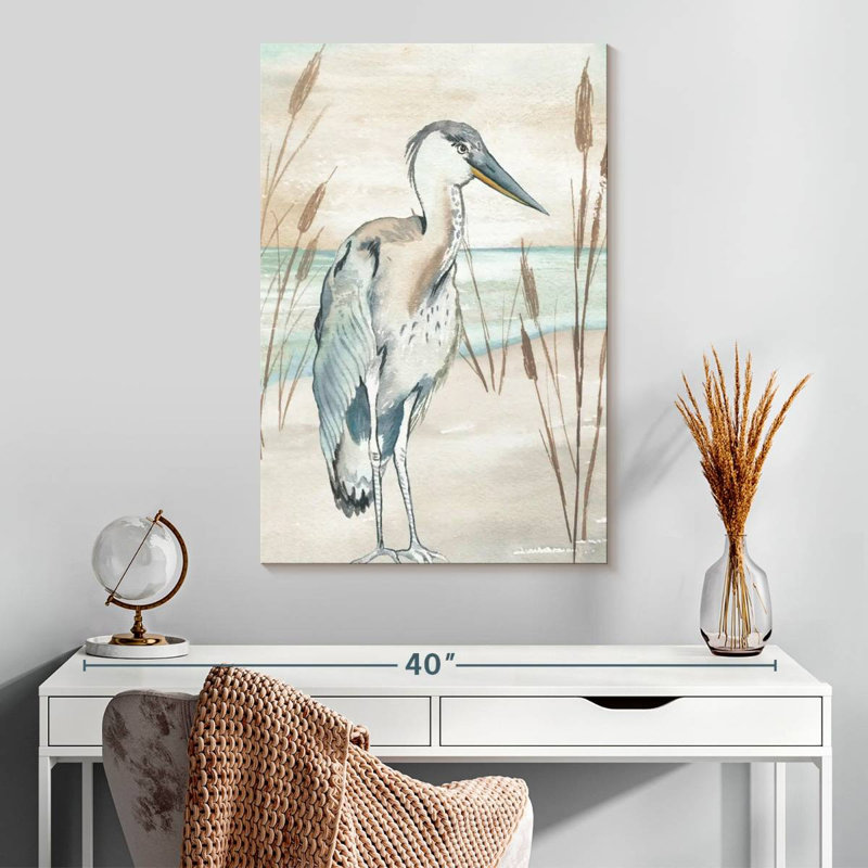 Brampt Heron By Beach Grass I, 30" H x 20" W
