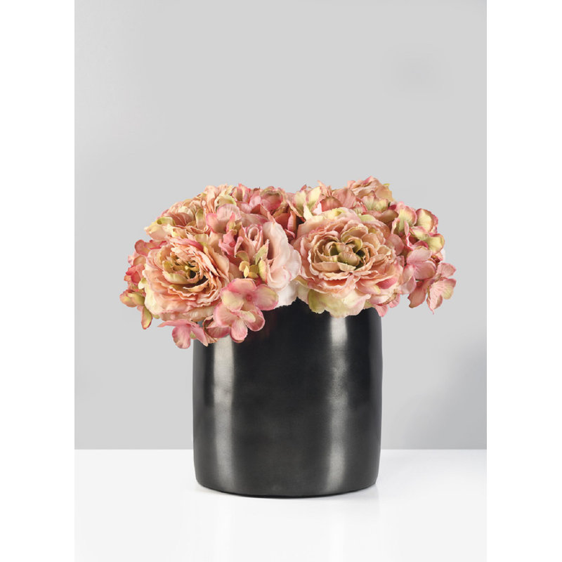 Vase en nickel noir Orren Ellis Sleek