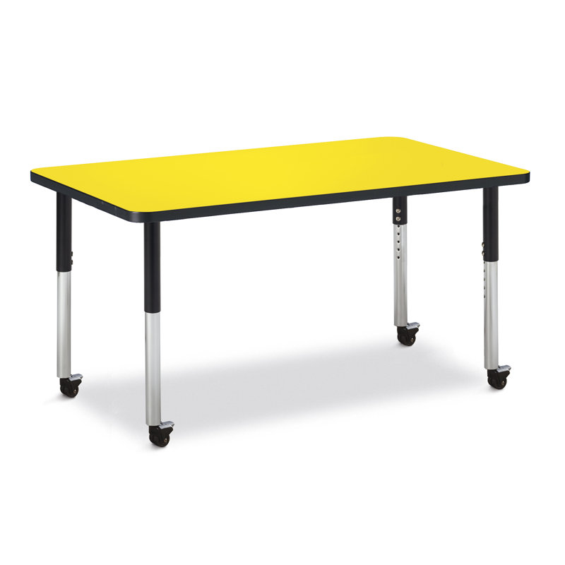 Tables d'activités Berries, H 31 po x L 48 po x l 24 po, Chêne, Noir
