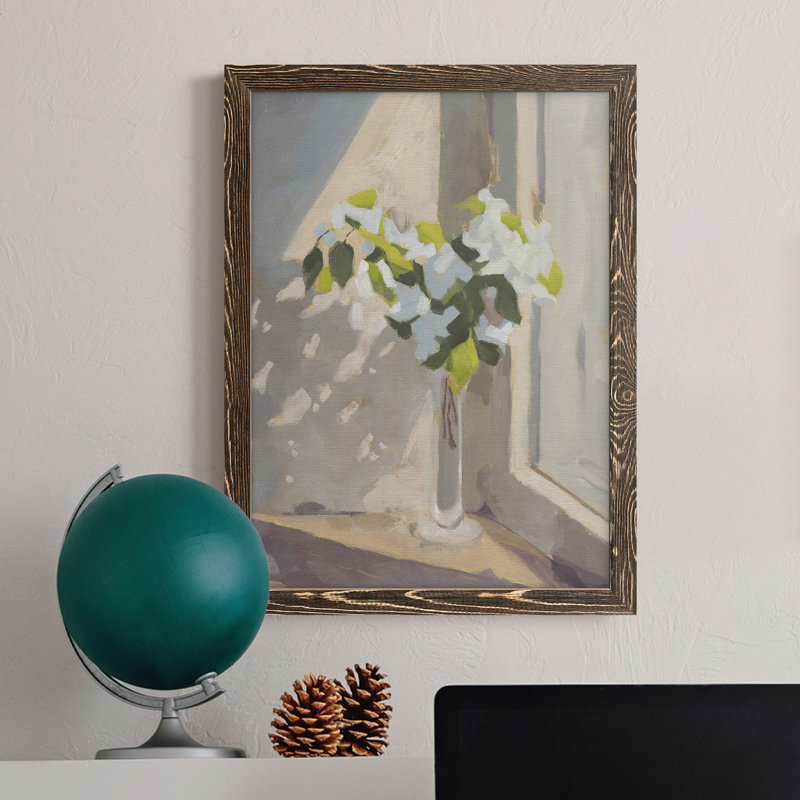 Window Bouquet I - Peinture sur toile encadrée, H 44 po x l 31 po x P 1 po, Noyer