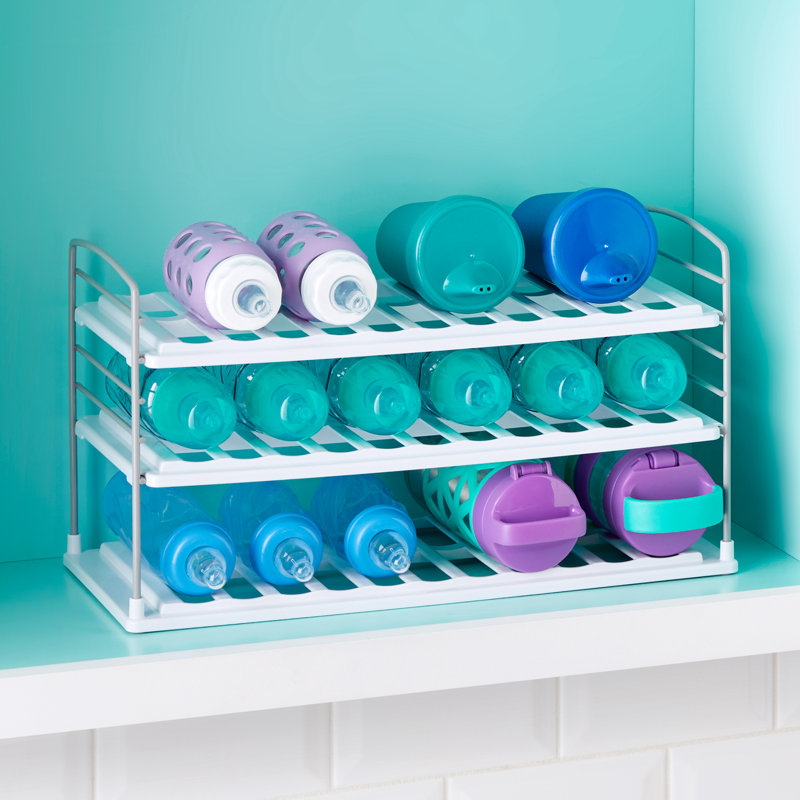Clear Adjustable 3-Shelf Water Bottle Organizer