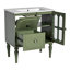 Meuble-lavabo de salle de bain de style rétro avec lavabo en résine 30 po, meuble-lavabo simple autoportant avec 2 tiroirs et armoire de rangement en bois massif
