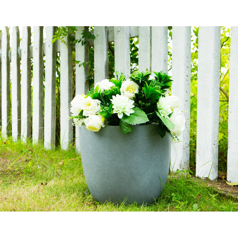 Karola Pot Planter, White, 9" H x 10" W x 10" D