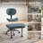 Teddy Fabric Ergonomic Office Chair With Back Support And Wheels Cross-Legged ADHD Adjustable Office Chair-108093194
