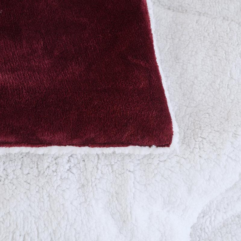 Mountain Ridge Boxed Box Stitch Comforter, King, Burgundy