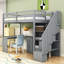 Lit mezzanine simple avec bureau en L et escalier de rangement-1245653575