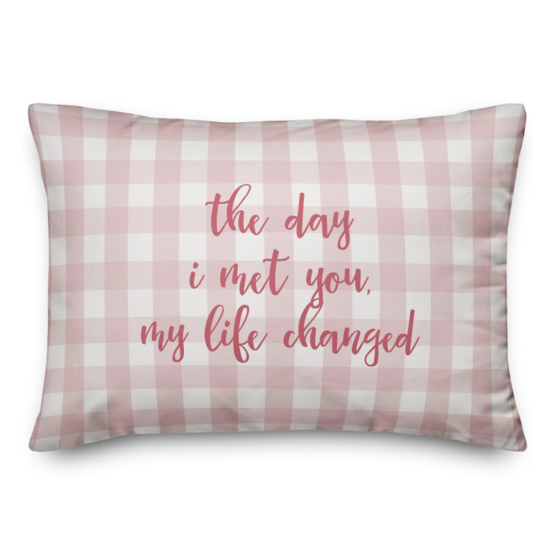  Coussin The Day I Met You My Life Changed, Rose