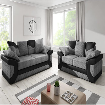 Dino 3+2 Seater Living Room Sets Set With Jumbo Cord Fabric And Scatter Back Cushions