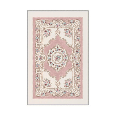 Stylish Woven Carpet (4 x 6 Feet), 100% Polyester, 0.3 in Pile Height | Antibacterial, Non-Slip PVC Dot Underside | Machine Washable, 3D Digital Printed Design | Perfect for Living Room, Bedroom & Office Decor