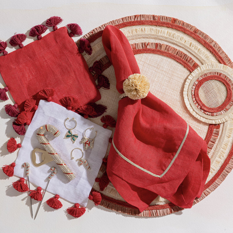 Linen Square Napkins, Berry