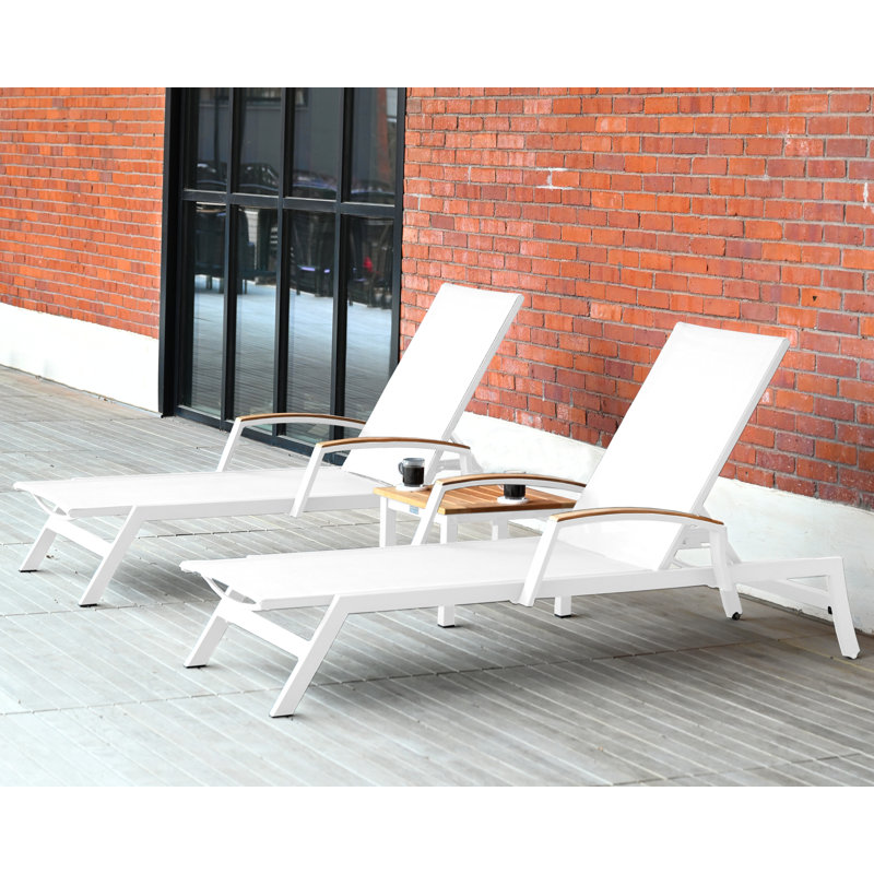 Low 20" Square Side Table Teak and Aluminum SoHo, White