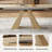 Extendable 63 to 94" 10-Seat Beige Sintered Stone Dining Table with Carbon Steel Base, Large Modern Rectangular Dining Room Table For Home, Kitchen, Living Room-837425701-830257067