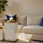 Boîtes décoratives, lot de 2, aluminium blanc et doré, bois de manguier