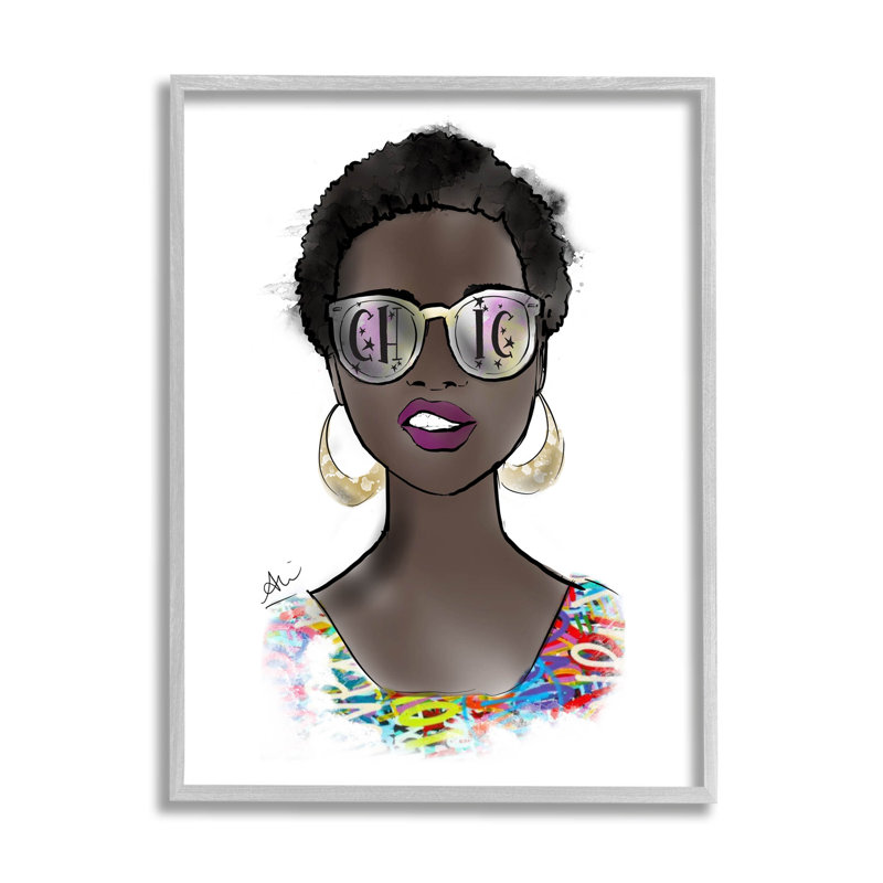 Art chic, audacieux, giclée par Alison Petrie, H 14 po x l 11 po x P 1,5 po, Cadre flottant gris lustré