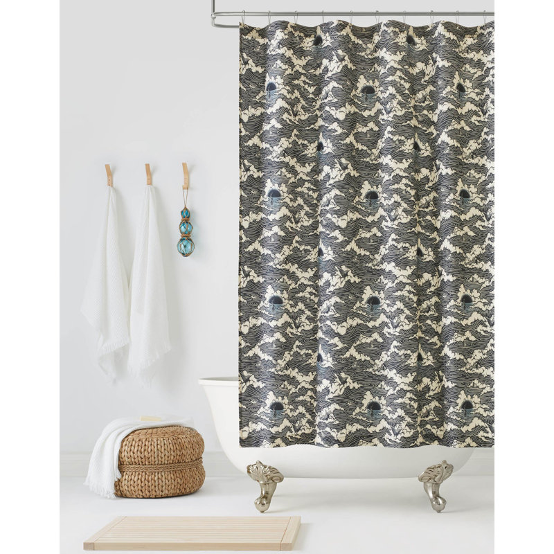 Amity Sunset Shower Curtain, Ink