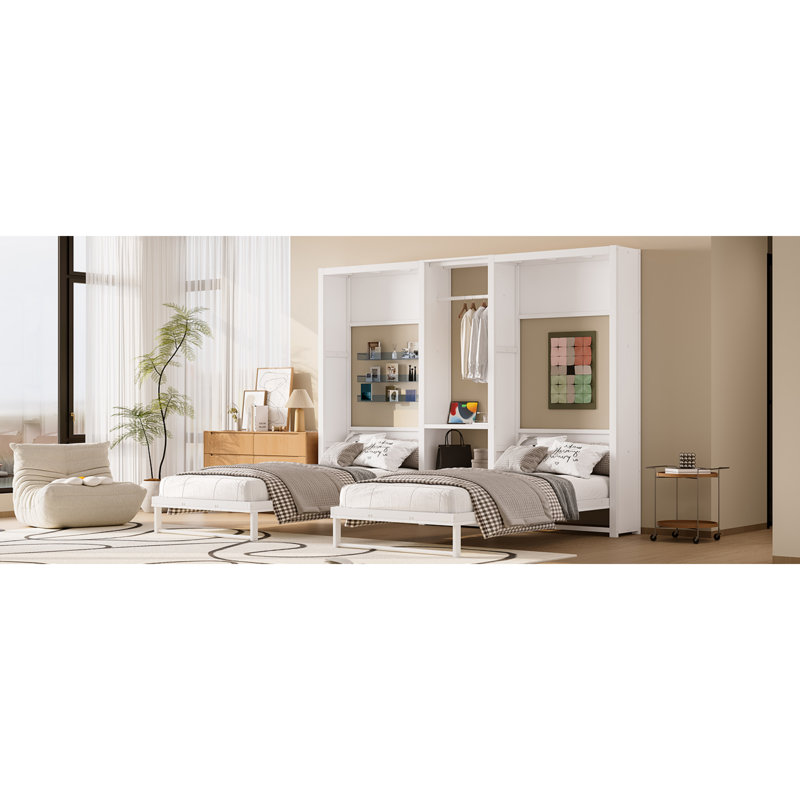 Lits escamotables en métal peu encombrants avec rangement et conception moderne pour la maison