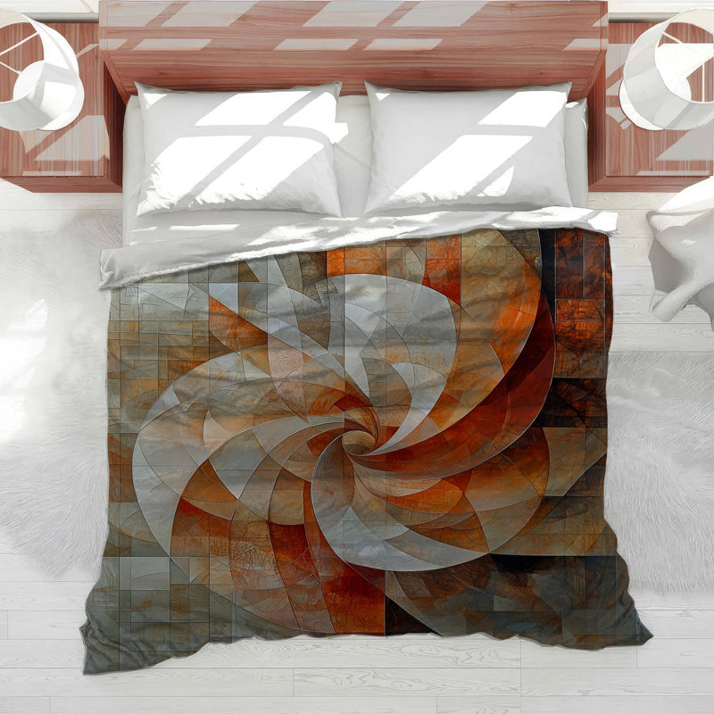 Swirls Bedding Abstract Comforter Mediterranean, Twin Comforter