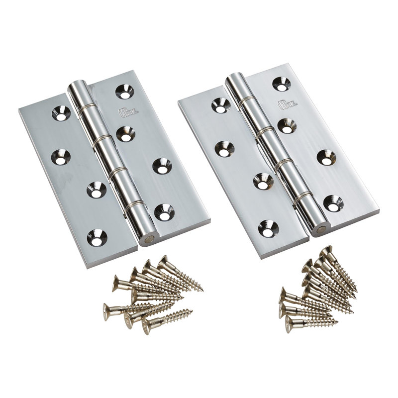 10.2cm H x 6.7cm W Butt Bearing Pair Door Hinges, Polished Chrome