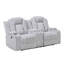 Causeuse inclinable gris clair avec porte-gobelet à console centrale-132005957
