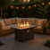Aluminum & Iron Rectangular Propane Fire Pit Table With 55,000 Btu Output And Glass Guard