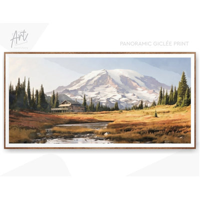 «Mount Rainer National Park», art mural horizontal, impression de voyage à l'aquarelle