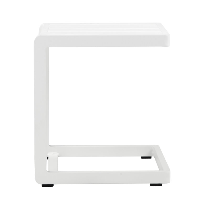 Chris Outdoor Square Side Table, White