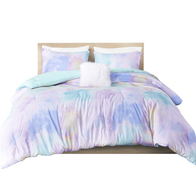 Full/Queen Comforter With Tie Dye, Fill, Colorful Soft Microfiber Dye , Full/Queen, Treatment
