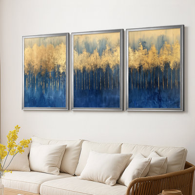 ABSTRACT Series I - Toile tendue avec châssis sur mesure - 3 pièces