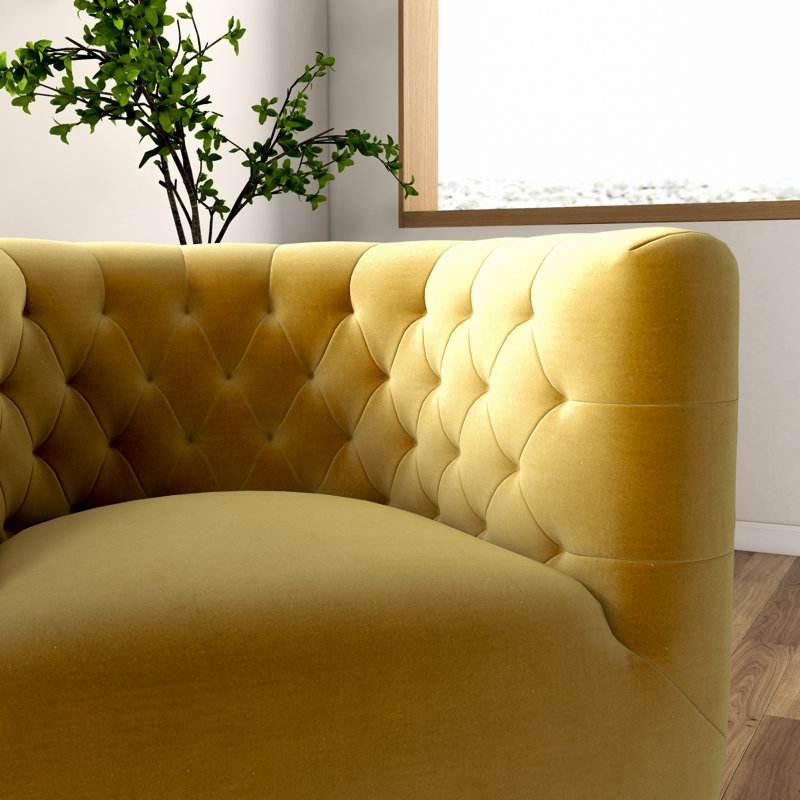 Quinton Upholstered Swivel Accent Chair, Gold Velvet
