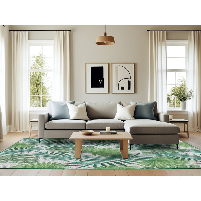 Tapis de zone verte à motif Lenard, Rectangle 6 pi x 9 pi