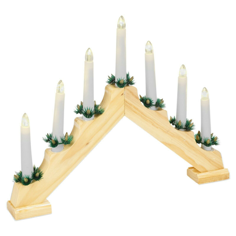 Wood Tabletop Candlestick with Candle Included, Wood
