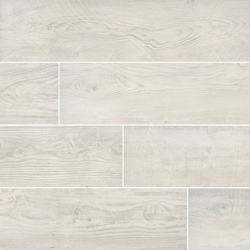 Arden 8 in. x 47 in. Matte Porcelain Wood Look Floor and Wall Tile, Ivorywood