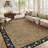 Washable Living Room Rug Floral Bordered Area Rugs Soft Thin Indoor Carpet for Bedroom Modern Throw Aesthetic Mat Non Slip Stain Resistant Carpet for Dining Room Office-613202625