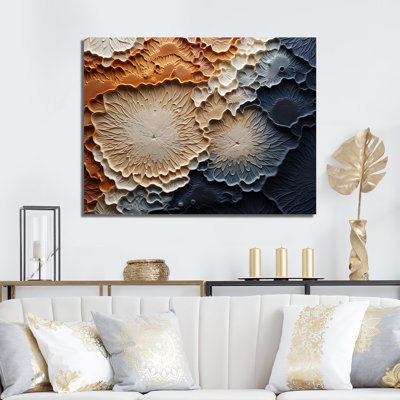 Géode de pierre minimalisme beige et bleue sur toile