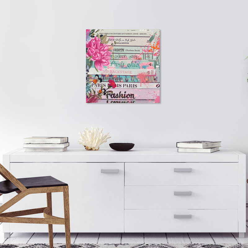 Pink and Pastel Fashion Books Canvas Wall Art