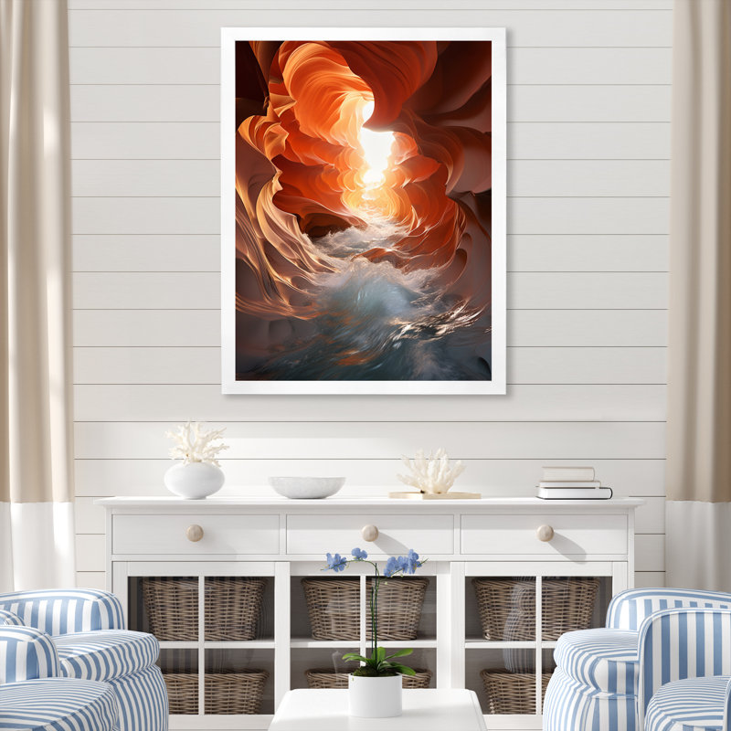 «Beach Photo Sunlit Waves I» sur toile, L 12 po x H 20 po, Cadre photo blanc