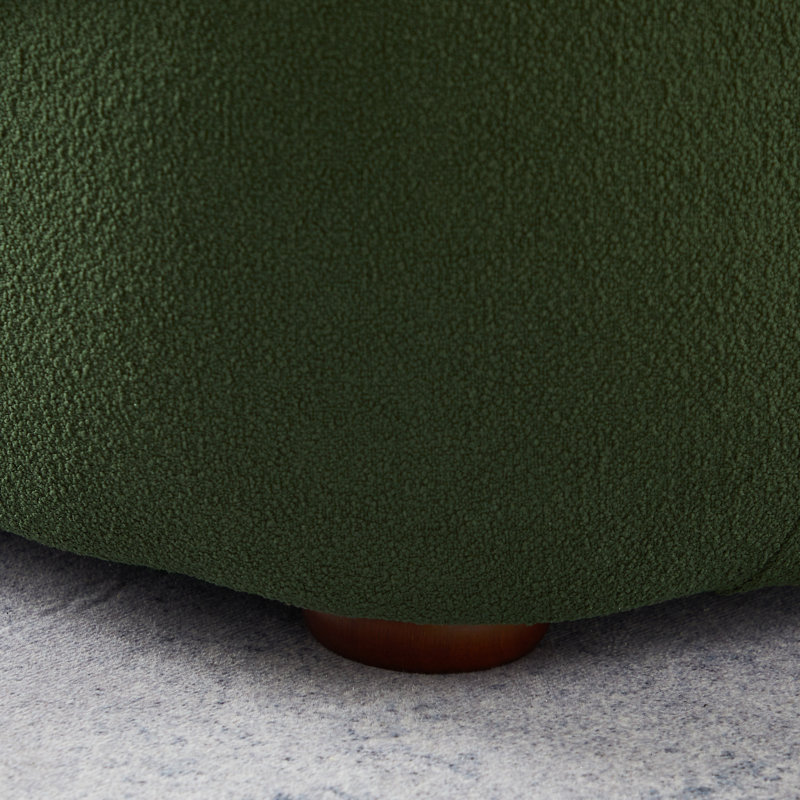 Armi 83.8'' Japandy Style Boucle Fabric Sofa, Green Boucle