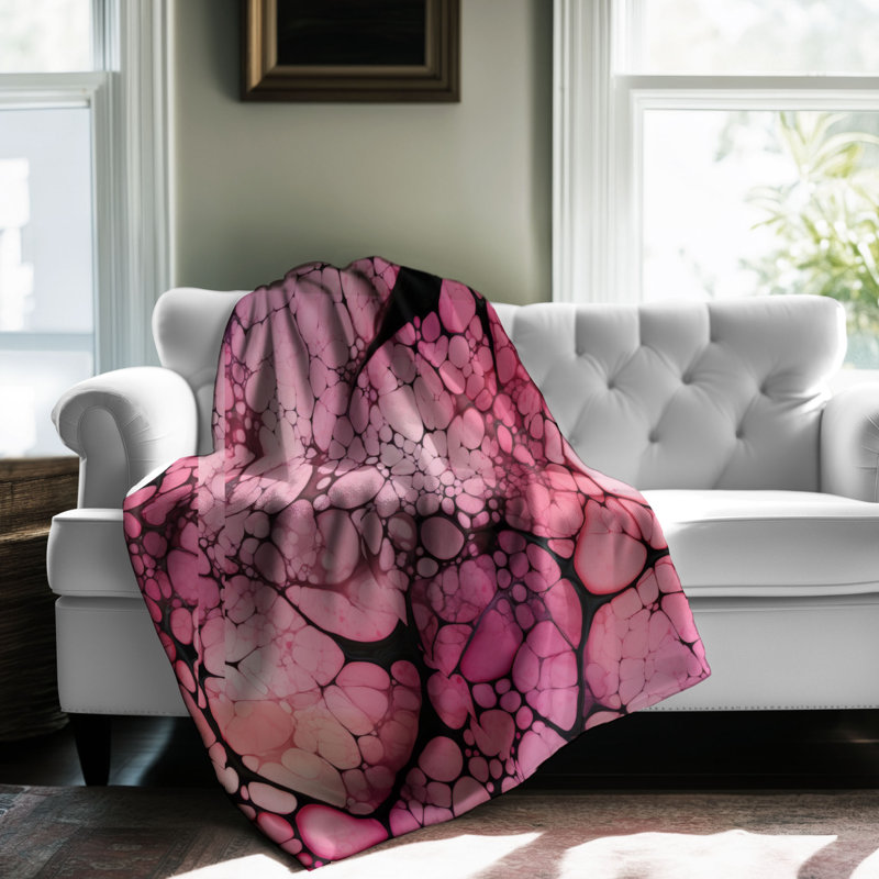 Rose craquelé - couverture de qualité supérieure 1 pièce, Lit simple