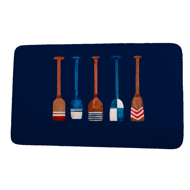 Stella Non-Slip Bath Mat, 17" W x 24" L, Navy
