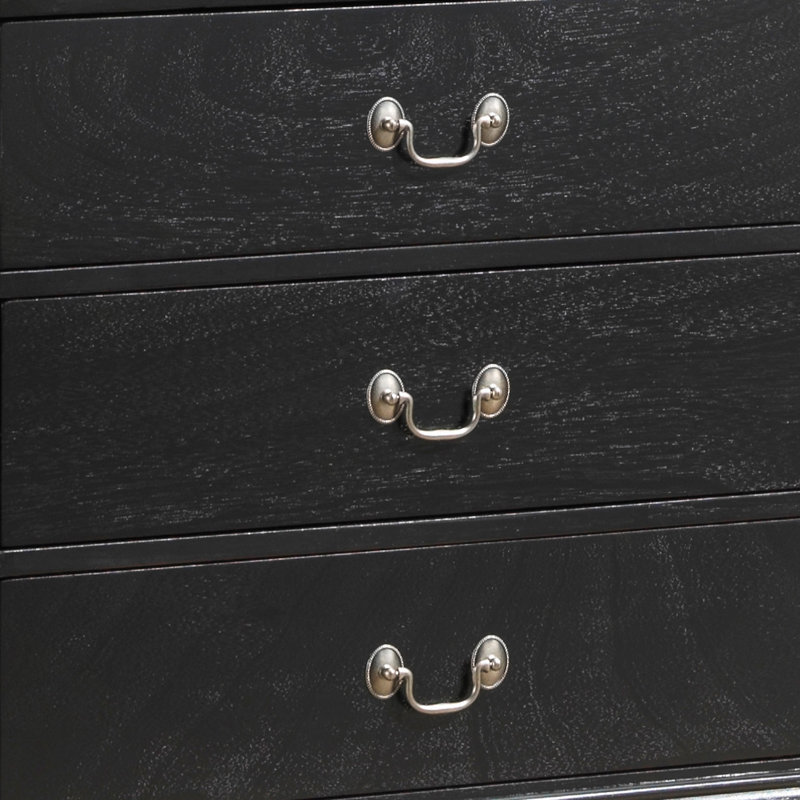 Commode à tiroirs, coffre de rangement traditionnel noir charmant