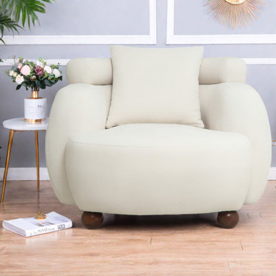 Chaises d'appoint douces de nuage, chaise moderne de 38 pouces en tissu chenille pour la maison