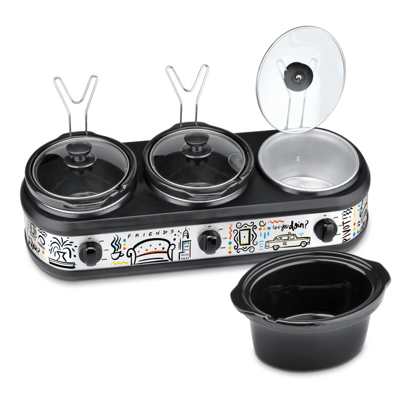 Friends Themed White Triple Slow Cooker Buffet Server