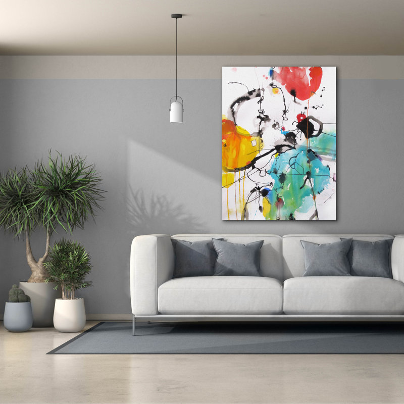 «Drifting Continents» par Alice Weil, art mural sur toile, H 54 po x l 40 po x P 1,5 po