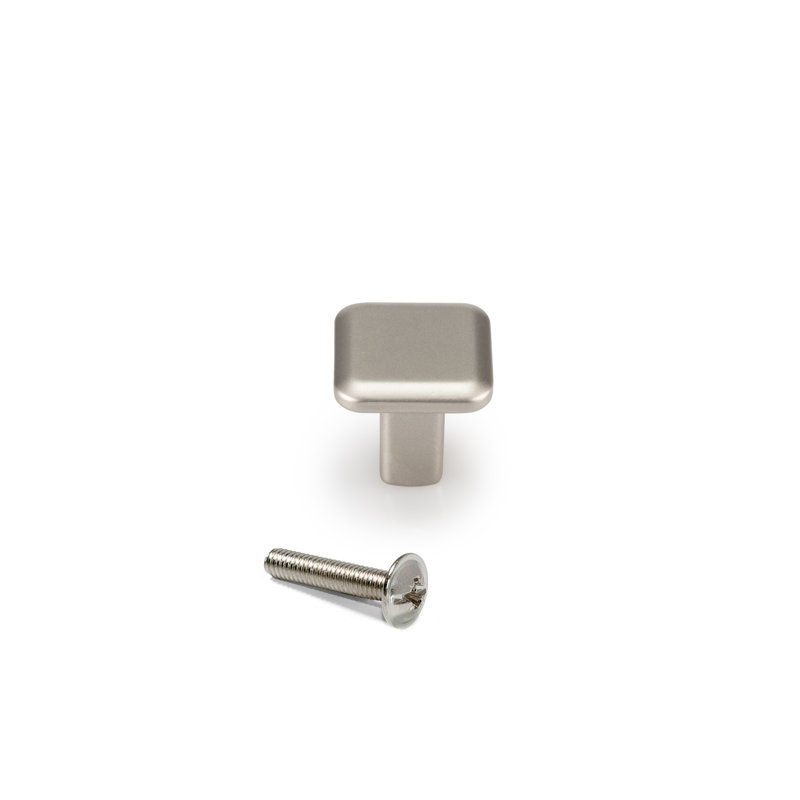 Bendooragh 20mm Length Square Knob Multipack, Satin Nickel