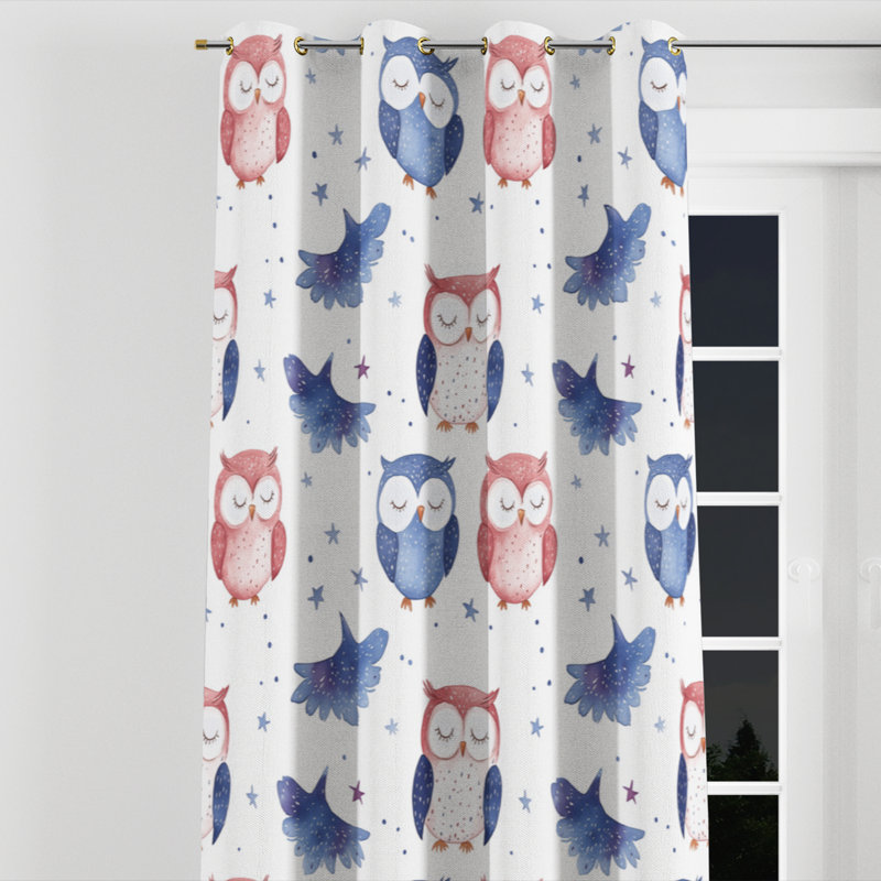 Rideau obscurcissant Kids Kids - rideau à œillets Nocturnal Pastel Owls - 1 panneau, L 52 po x L 63 po, Œillets dorés