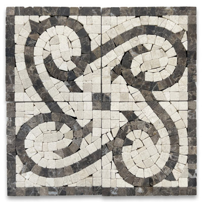 Carreau décoratif en marbre brun / beige 4 po x 4 po