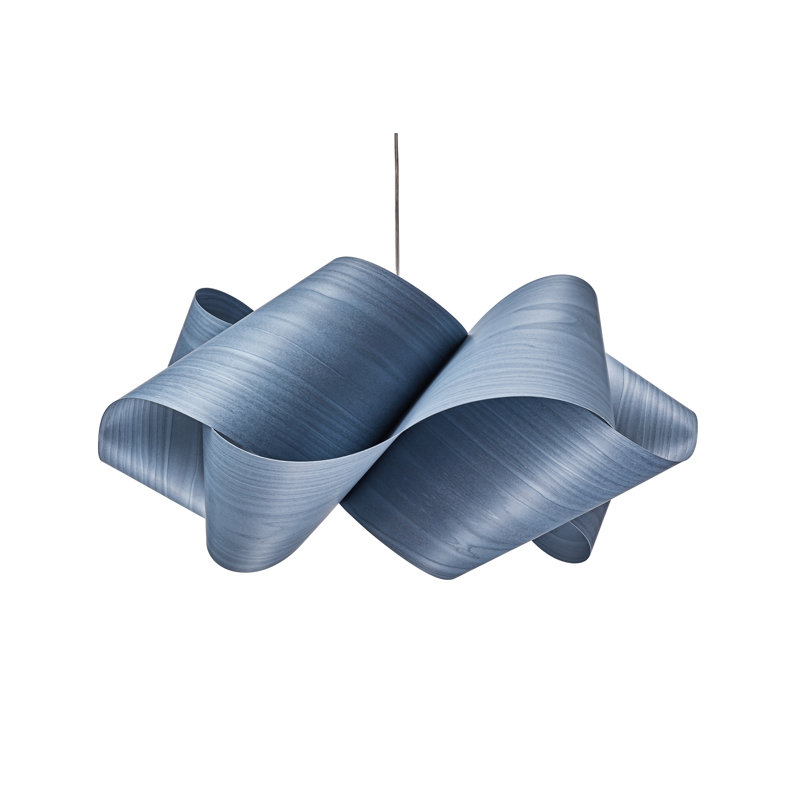 Swirl 1 - Light Pendant, Blue, Matte Black, E26