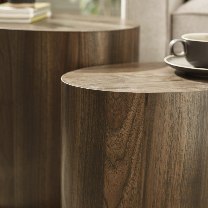 2 - Piece Living Room Table Set, Dark Brown Wood